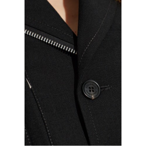 Jacheta DSQUARED2, BLACK Blazer with multiple pockets