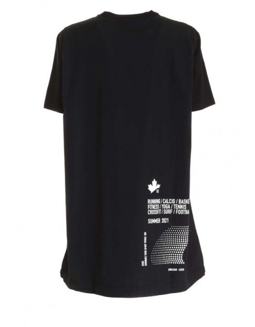 Rochie tricou DSQUARED2, Oversized, Negru - S75CV0395S23009900