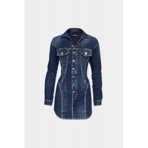 Rochie DSQUARED2, Dark Denim, Bustier Design Rochie DSQUARED2, Dark Denim, Bustier Design