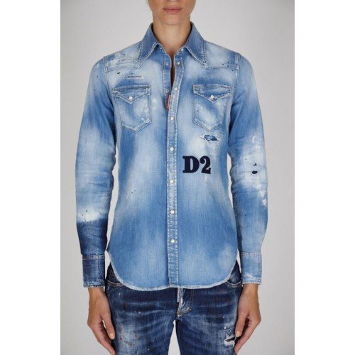 Camasa Dsquared2, Denim, D2 frontal