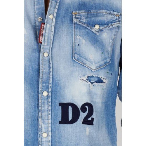 Camasa Dsquared2, Denim, D2 frontal