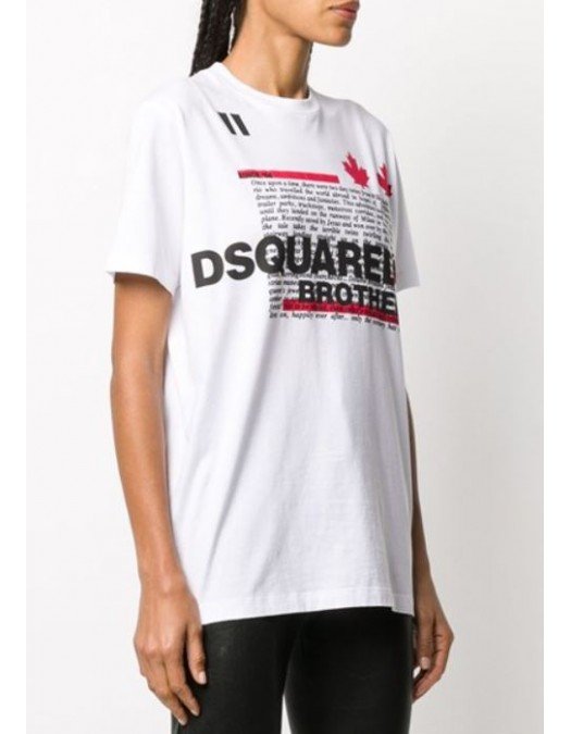 Tricou Dsquared2, White, S75GD0164100 - S75GD0164100