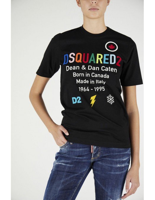 Tricou Dsquared2, Multicolor Logo Print - S75GD0209S23009900