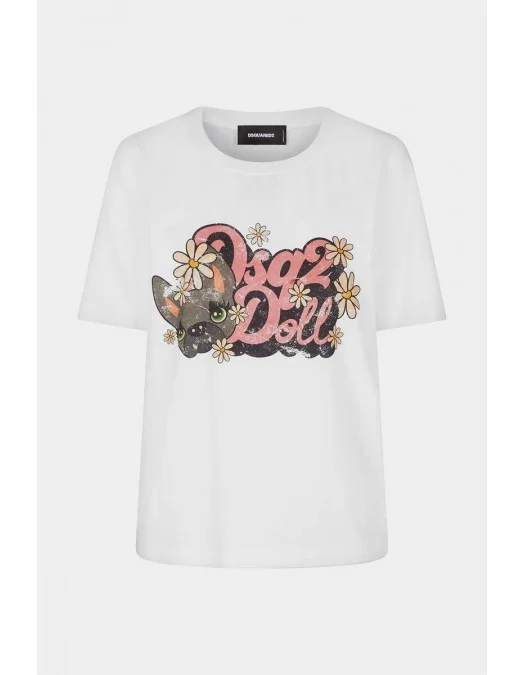 TRICOU DSQUARED2, Hilde Doll, White - S75GD0399S24668100