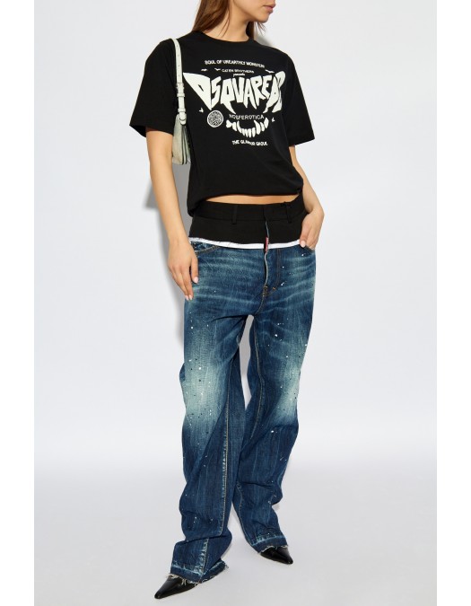 Tricou DSQUARED2, Negru, Glamour Ghoul - S75GD0418D20014900