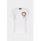 Tricou DSQUARED2, Heart Insert, Easy Fit, White