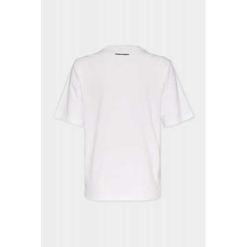 Tricou DSQUARED2, Heart Insert, Easy Fit, White