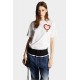 Tricou DSQUARED2, Heart Insert, Easy Fit, White - S75GD0423S24662100