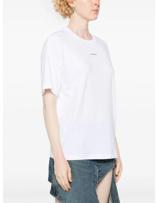 Tricou DSQUARED2, Small Front Logo, Red Details, White - S75GD0424S24668100 Tricou DSQUARED2, Small Front Logo, Red Details, White - S75GD0424S24668100