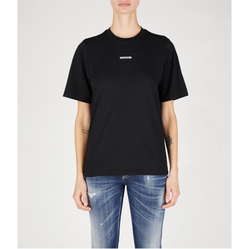 Tricou DSQUARED2, Small Front Logo, Red Details, Black Tricou DSQUARED2, Small Front Logo, Red Details, Black