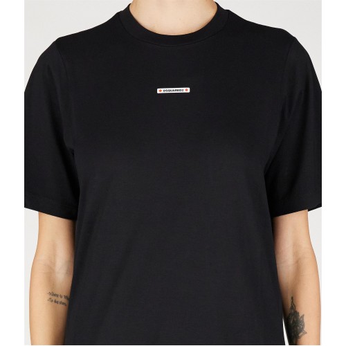 Tricou DSQUARED2, Small Front Logo, Red Details, Black Tricou DSQUARED2, Small Front Logo, Red Details, Black