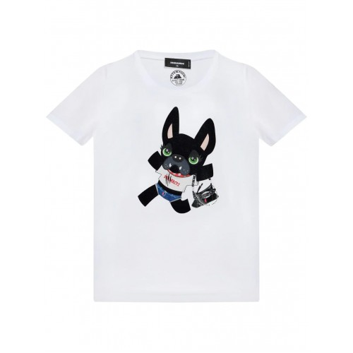 Tricou DSQUARED2, French Bulldog Print, Women Tricou DSQUARED2, French Bulldog Print, Women