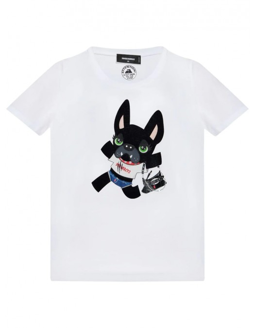 Tricou DSQUARED2, French Bulldog Print, Women - S75GD0440S24668234