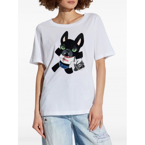 Tricou DSQUARED2, French Bulldog Print, Women Tricou DSQUARED2, French Bulldog Print, Women