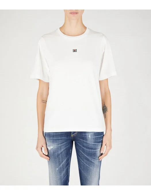 Tricou DSQUARED2, Full White, Logo Frontal - S75GD0445S24668100 Tricou DSQUARED2, Full White, Logo Frontal - S75GD0445S24668100
