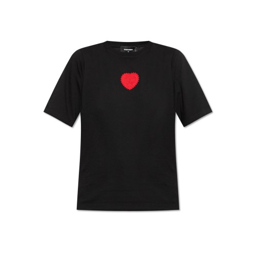 Tricou DSQUARED2, Red Heart, Black