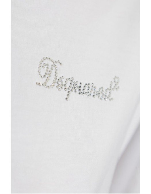 Tricou DSQUARED2, Logo Shimmering, White - S75GD0452D20020100