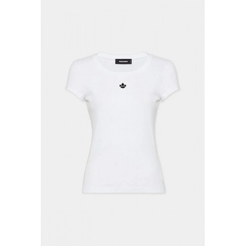 Tricou DSQUARED2, Mini Fit Maple Leaf, White