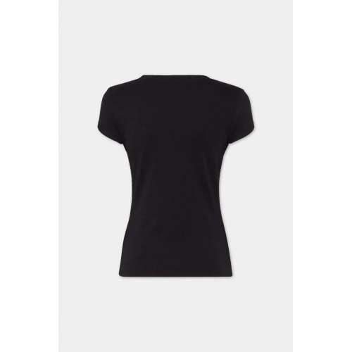 Tricou DSQUARED2, Mini Fit Maple Leaf, Black Tricou DSQUARED2, Mini Fit Maple Leaf, Black