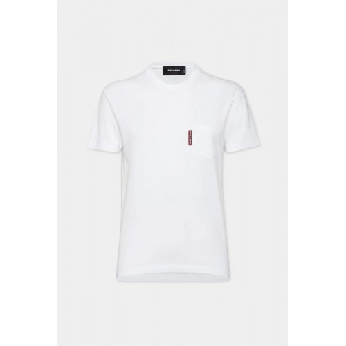 Tricou DSQUARED2, Just Right Fit, Red Label, White Tricou DSQUARED2, Just Right Fit, Red Label, White