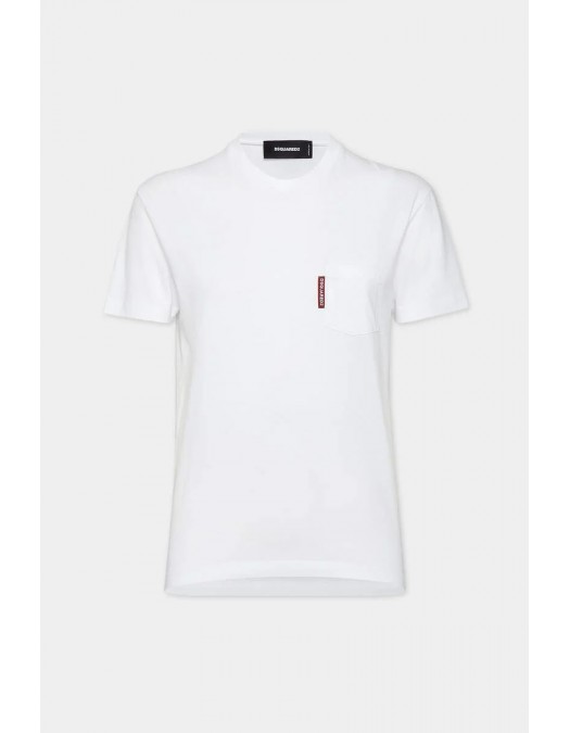 Tricou DSQUARED2, Just Right Fit, Red Label, White - S75GD0476D20020100