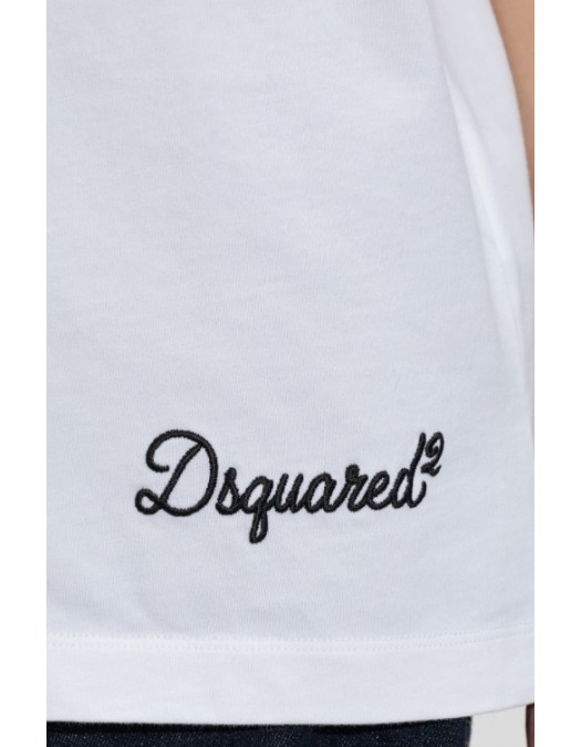 Tricou DSQUARED2, Dsquared2 WHITE T-shirt with logo - S75GD0513D20106100