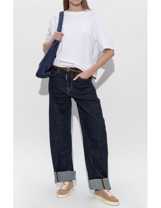 Tricou DSQUARED2, Dsquared2 WHITE T-shirt with logo - S75GD0513D20106100