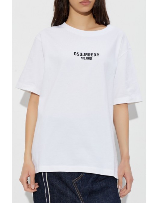 Tricou DSQUARED2, Dsquared2 WHITE T-shirt with print - S75GD0524D20106100