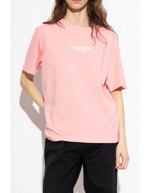 Tricou DSQUARED2, Dsquared2 PINK T-shirt with printed logo - S75GD0524D20106235