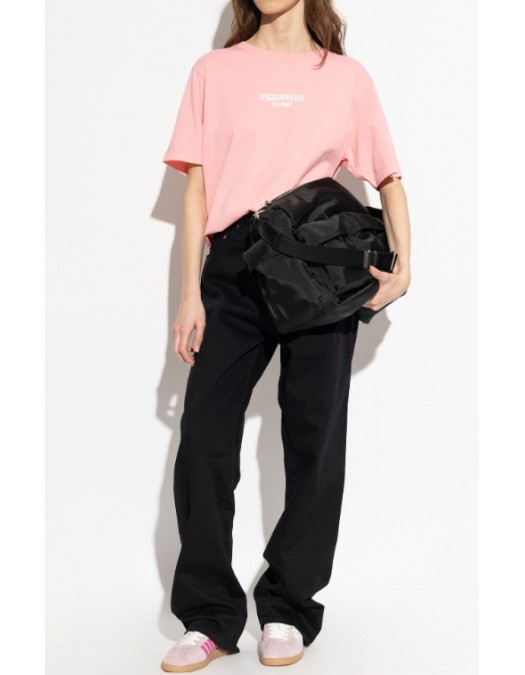 Tricou DSQUARED2, Dsquared2 PINK T-shirt with printed logo - S75GD0524D20106235