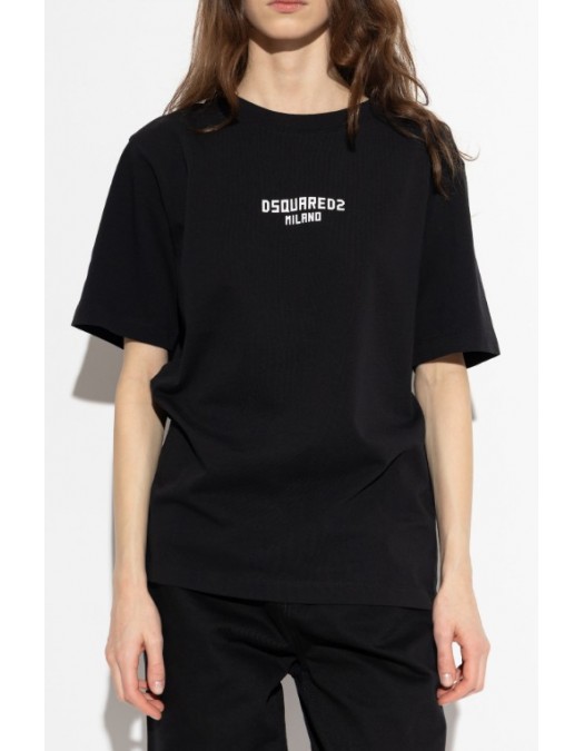Tricou DSQUARED2, Dsquared2 BLACK T-shirt with printed logo - S75GD0524D20106900