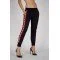 Pantaloni Dsquared2, Insertie rosie cu frunza, Negru