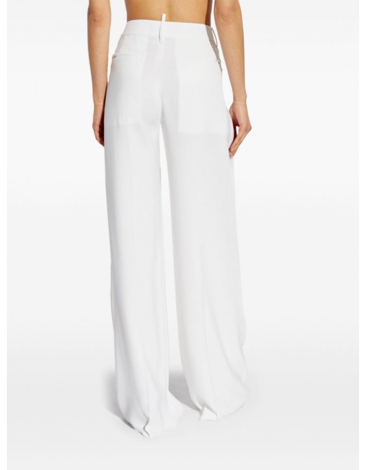 Pantaloni DSQUARED2, High Waist, Wide Leg, White - S75KB0472S48427100