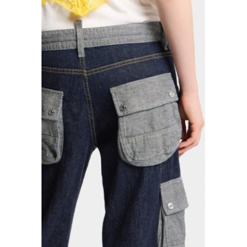 Pantaloni DSQUARED2, Dark Weight Wash Loose Twist Jeans