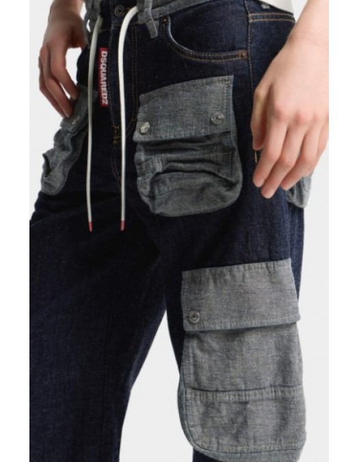 Pantaloni DSQUARED2, Dark Weight Wash Loose Twist Jeans - S75KB0532D30034470