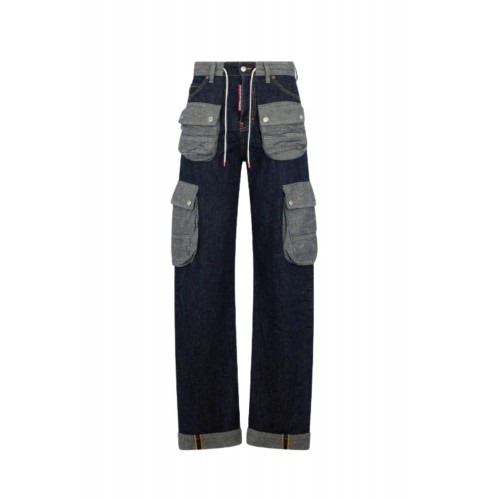 Pantaloni DSQUARED2, Dark Weight Wash Loose Twist Jeans