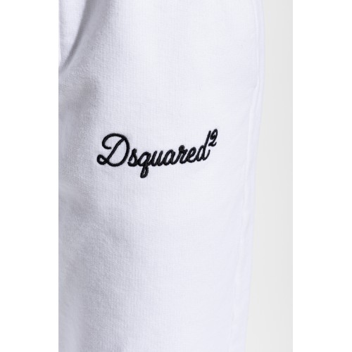 Pantaloni Dsquared2, Sweatpants with embroidered logo, Alb