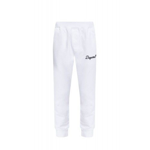 Pantaloni Dsquared2, Sweatpants with embroidered logo, Alb