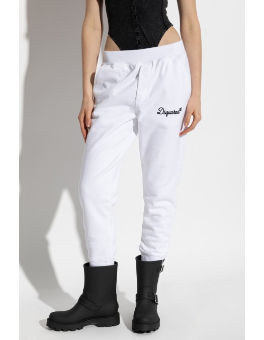 Pantaloni Dsquared2, Sweatpants with embroidered logo, Alb - S75KB0547D25029100