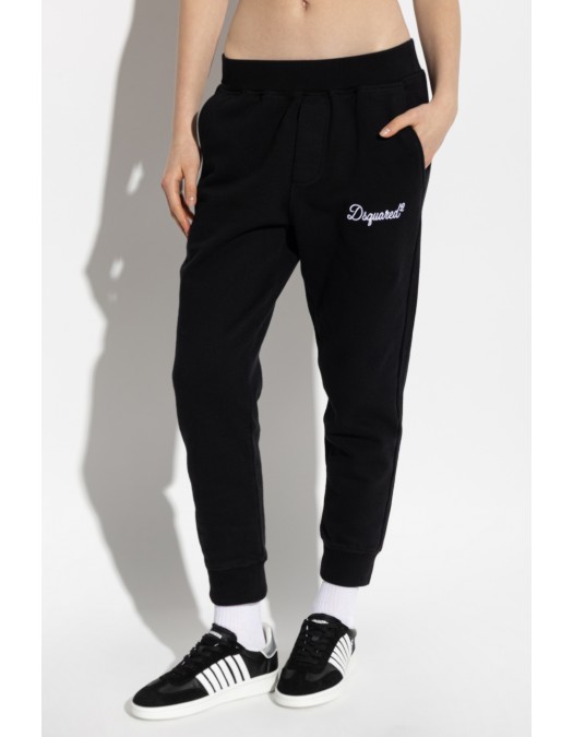 Pantaloni Dsquared2, Sweatpants with embroidered logo, Negru - S75KB0547D25029900