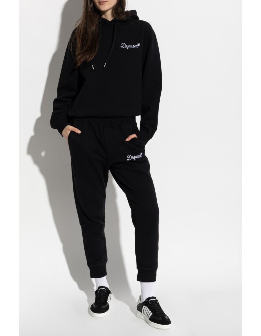 Pantaloni Dsquared2, Sweatpants with embroidered logo, Negru - S75KB0547D25029900