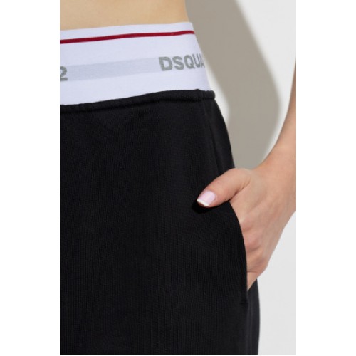 Pantaloni DSQUARED2, BLACK Wide-leg sweatpants