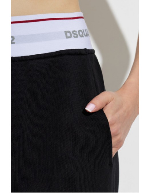 Pantaloni DSQUARED2, BLACK Wide-leg sweatpants - S75KB0565D25028900