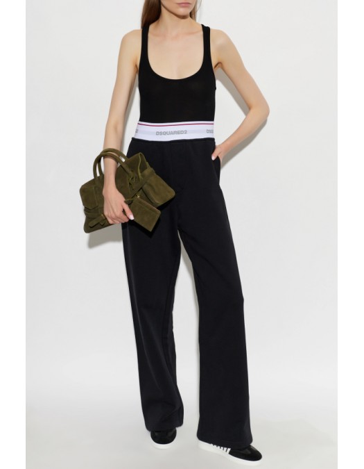 Pantaloni DSQUARED2, BLACK Wide-leg sweatpants - S75KB0565D25028900