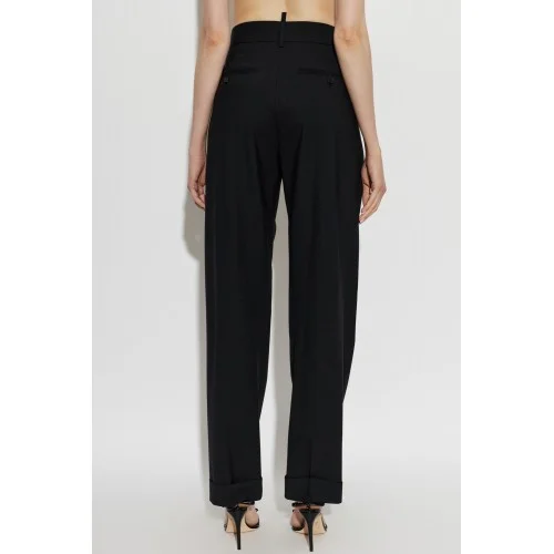 Pantaloni DSQUARED2, Creased trousers, Negru