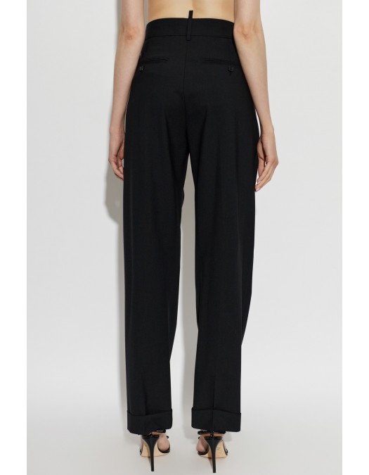 Pantaloni DSQUARED2, Creased trousers, Negru - S75KB0592D35537900