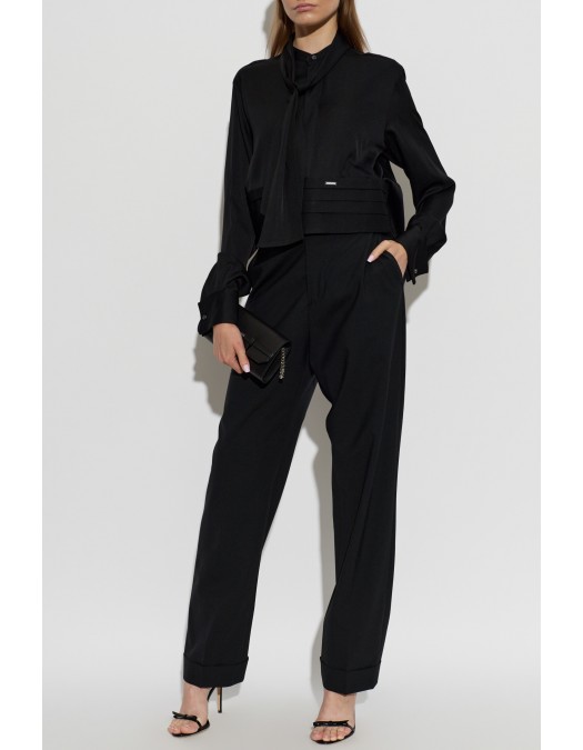 Pantaloni DSQUARED2, Creased trousers, Negru - S75KB0592D35537900