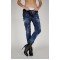 Jeans Dsquared2, Fermoar metalic inserat, Albastru