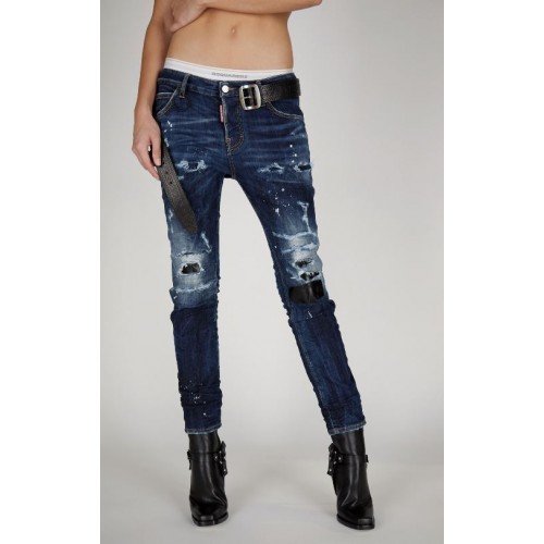 Jeans Dsquared2,  Cu insertii metalice pe buzunare, Blue