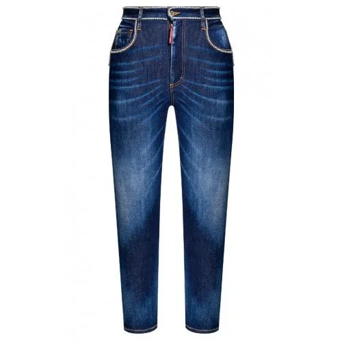 Jeans DSQUARED2, HIGH WAIST CROPPED TWIGGY, Insertie Margele
